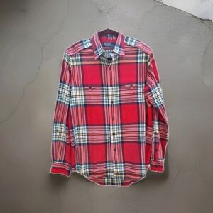 Vintage Polo by Ralph Lauren Men's Shirt Red Plaid Medium